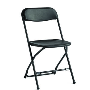 black folding plastic party chair